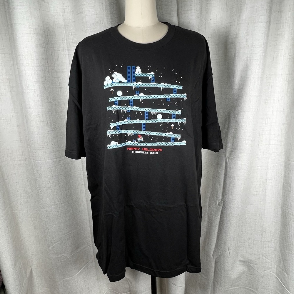NEW! Think Geek Men's 3XL XXXL T Shirt 2013 Happy Holidays Christmas Donkey Kong